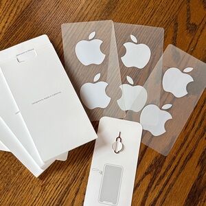 Apple White Logo Sticker Sheets with SIM Eject Tool and Inserts